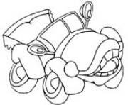 Printable car with weird face coloring pages