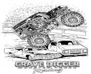 Printable grave digger hot monster truck coloring pages