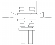 Printable minecraft skeleton coloring pages
