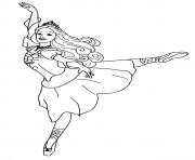 Printable The dancing princess barbie coloring pages