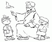 Printable jesus and the children coloring pages