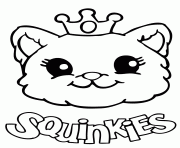 Printable Squinkies cute cat coloring pages
