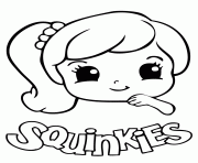 Printable Cute Girl Squinkies coloring pages