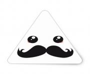 Kawaii With Cute Mustache Triangle Stickers