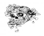 Printable adult halloween sugar skull coloring pages