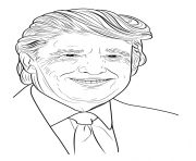 Printable how to draw donald Trump step 0 coloring pages