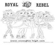 Printable Ever After High raoyal rebel coloring pages