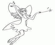 Printable fairy princess with magic wand  coloring pages