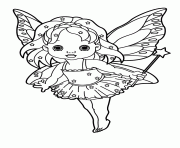 Printable tooth fairy girl holding star wand  coloring pages