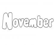 Printable November bubble text coloring pages