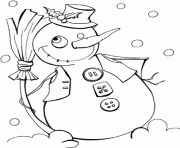 Printable smiling snowman winter s350e coloring pages