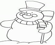 Printable winter smiling snowman 1812 coloring pages