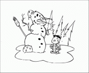 Printable boy make snowman s winter 3aca coloring pages