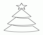 Printable christmas tree with star topper stencil coloring pages