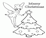 Printable tinkerbell christmas tree coloring pages
