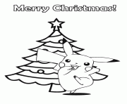 Printable pokemon merry christmas coloring pages