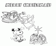 Printable snoopy and christmas angels coloring pages
