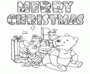 Printable pooh bear presents christmas coloring pages