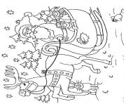 Printable christmas santa claus and reindeer 25 coloring pages