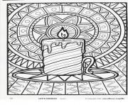 Printable Christmas adults candle coloring pages