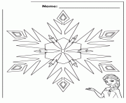 elsa frozen snowflake colouring page