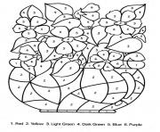 Printable color by number flowers adults coloring pages