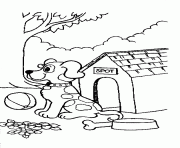 Printable dog and his house 3df4 coloring pages