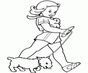 Download Minecraft Coloring Kids With Dog Coloring Pages Printable