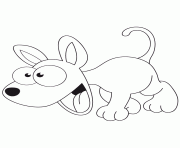 Printable excited cartoon dog for kids coloring pages