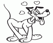 Printable pluto dog valentine coloring pages