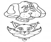 Printable cat and a dog 92d9 coloring pages