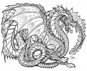 Printable realistic dragon chinese dragon coloring pages