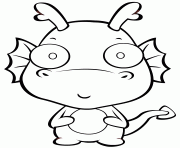 Printable baby dragon cute kids coloring pages