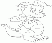 Printable baby dragon kids coloring pages