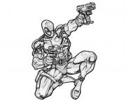 Printable deadpool marvel shoot coloring pages