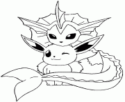 Printable vaporeon and eevee pokemon coloring pages