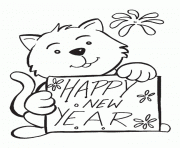 Printable Happy New Year Buddy Coloring Page coloring pages