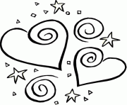 Printable stars and heart valentine 316d coloring pages