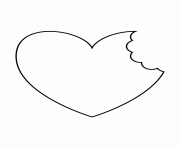 Printable bitten heart stencil coloring pages
