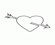 Printable heart and arrow stencil coloring pages