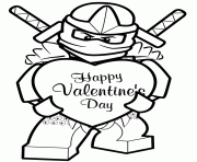 Printable ninjago ninja happy valentines day coloring pages
