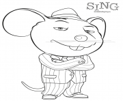 Little White Mouse Coloring Pages Sing Characters
