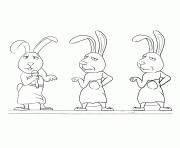 Printable 3 Rabbits from Sing to Color coloring pages