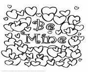 Printable Valentine Hearts coloring pages