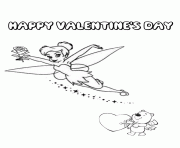 Printable tinkerbell and valentines bear cupid coloring page coloring pages