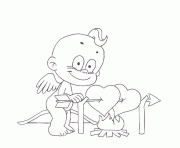 Printable The hearts Cupid coloring pages