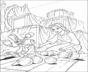 Printable belle helping lumiere 198b beauty and beast disney coloring pages