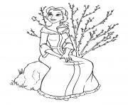 Printable belle sitting on stone b289 beauty and beast disney coloring pages