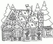 Printable Christmas Gingerbread House coloring pages