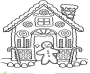 Printable Gingerbread House 1 coloring pages